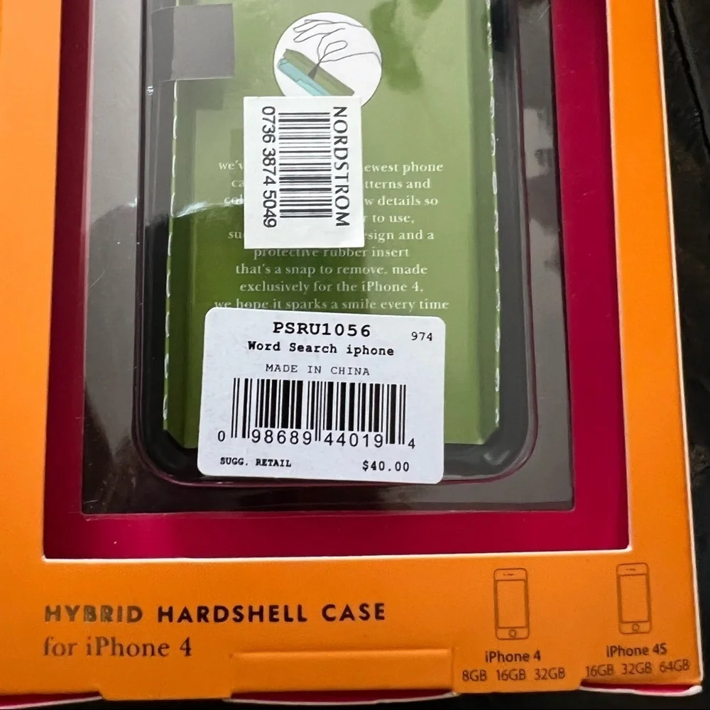 NWT Kate Spade Word Search IPhone Case